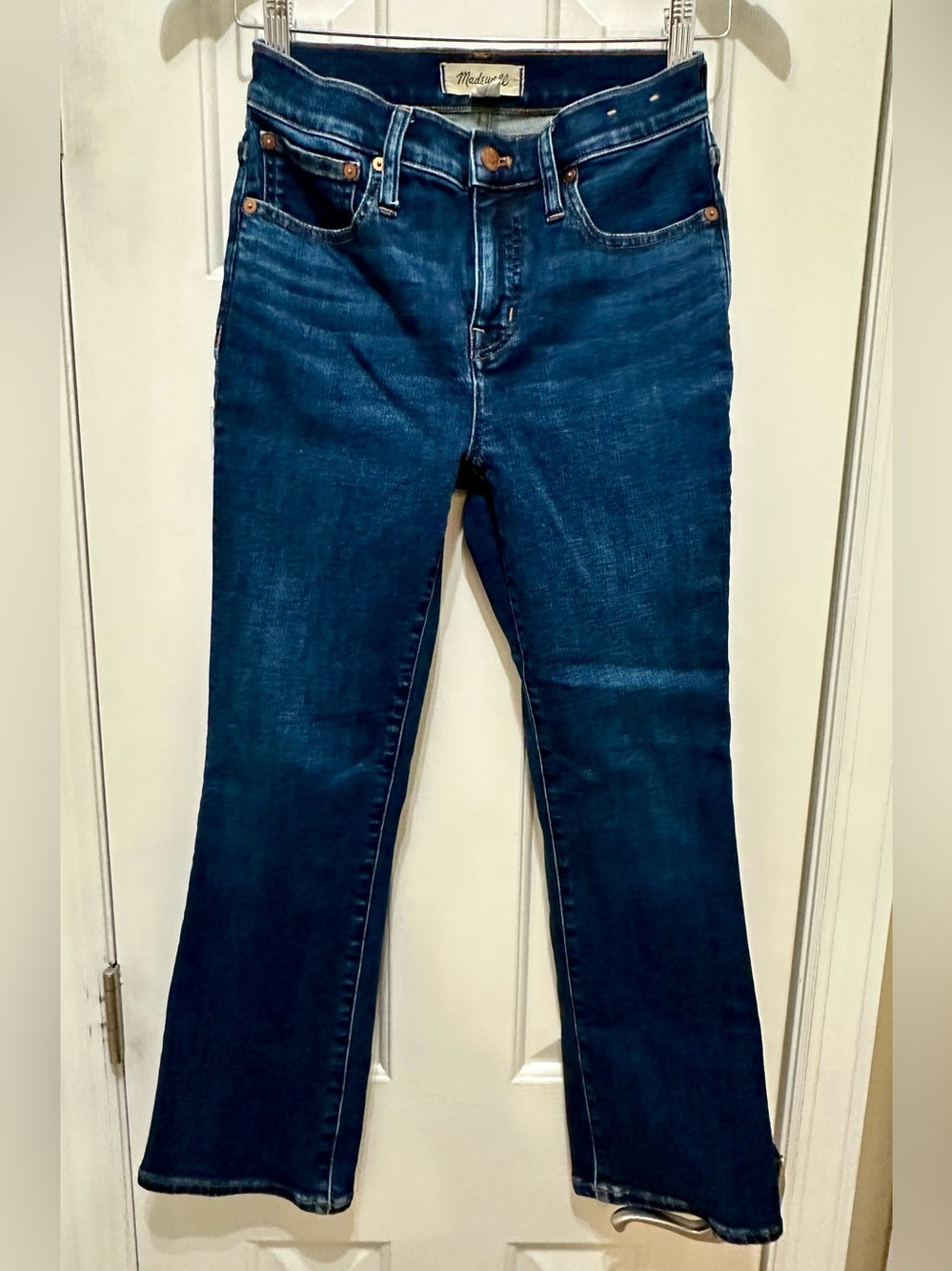 Madewell Mid-Rise Kick Out Jeans Size 25 Dark Rinse Blue Flare Bootcut
